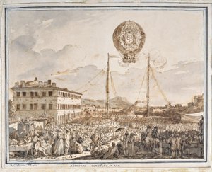 Aerostat gebaut in Aix, ein Ballon gebaut in Aix-en-Provence von Jean Antoine Constantin