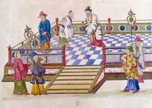 Zeichnung von einer chinesischen Vase: Szene im Palast von Jean Antoine Fraisse