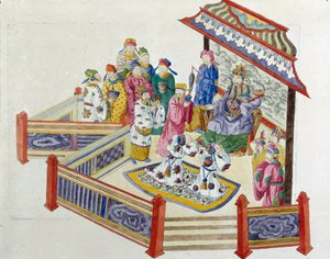 Szene vor dem Herrn. Zeichnung von einer chinesischen Vase von Jean Antoine Fraisse