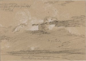 Studie von Wolken über den Bergen
