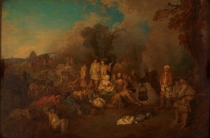 Biwak von Jean Antoine Watteau