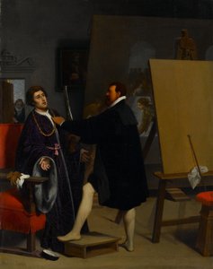 Aretino im Atelier von Tintoretto von Jean Auguste Dominique Ingres