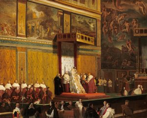 Papst Pius VII. in der Sixtinischen Kapelle, 1814 von Jean Auguste Dominique Ingres