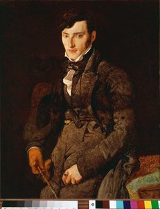 Porträt von Jean Pierre Francois Gilibert. Unvollendetes Gemälde, das einen Kindheitsfreund des Malers darstellt, dem er viele Briefe schrieb.