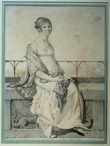 Porträt von Miss Barbara Bansi in einer italienischen Landschaft von Jean Auguste Dominique Ingres