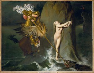 Roger und Angelique, eine Szene aus Ariosts Orlando von Jean Auguste Dominique Ingres