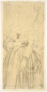 Studie für das Kleid und die Hände von Madame Moitessier von Jean Auguste Dominique Ingres