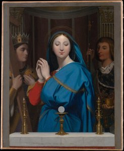 Die Jungfrau, die die Hostie anbetet von Jean Auguste Dominique Ingres