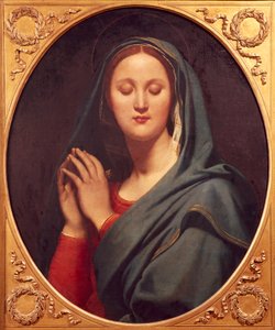 Jungfrau mit blauem Schleier von Jean Auguste Dominique Ingres