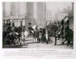 Der Einzug Napoleons in Berlin im Oktober 1806, graviert von Louis Jean Allais (1762-1833)