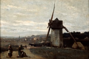 Eine Windmühle, Etretat, 19. Jahrhundert