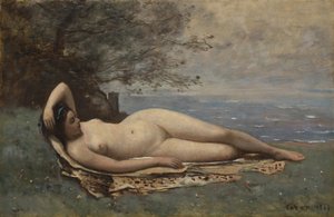 Bacchantin am Meer von Jean Baptiste Camille Corot