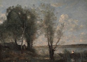 Bootsmann im Schilf, ca. 1865 von Jean Baptiste Camille Corot