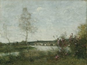 Ferne Ansicht von Corbeil, Morgen, ca. 1870
