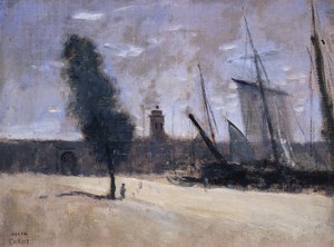 Dünkirchen, Festungsanlagen und Hafeneingang von Jean Baptiste Camille Corot