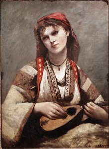 Zigeunerin mit Mandoline von Jean Baptiste Camille Corot