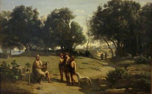 Homer und die Hirten von Jean Baptiste Camille Corot
