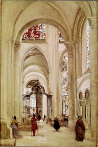 Die Kathedrale von Sens. Gemälde von Jean Baptiste Camille Corot (1796-1875) 1874. Paris, Musée du Louvre