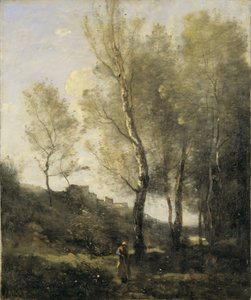 Landschaft mit Pappeln von Jean Baptiste Camille Corot