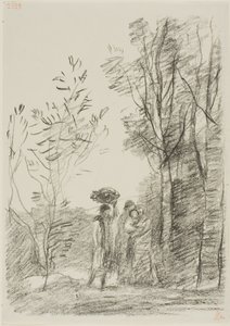 Treffen im Wald von Jean Baptiste Camille Corot
