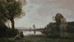 Seine-Landschaft bei Chatou, 1885 von Jean Baptiste Camille Corot