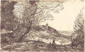 Erinnerung an die Umgebung von Monaco von Jean Baptiste Camille Corot