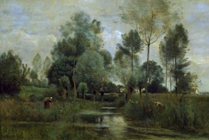 Frühling von Jean Baptiste Camille Corot