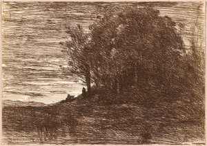 Der Wald des Einsiedlers oder die Ufer des Trasimenischen Sees von Jean Baptiste Camille Corot