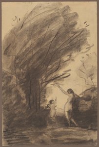 Venus entwaffnet Amor von Jean Baptiste Camille Corot