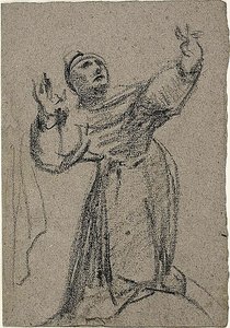Kniende Figur mit erhobenen Armen von Jean Baptiste Carpeaux