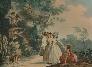Les Trois Soeurs Au Parc De Saint-Cloud, Drei Schwestern im Parc Saint-Cloud, ca. 1790 von Jean Baptiste Chapuy