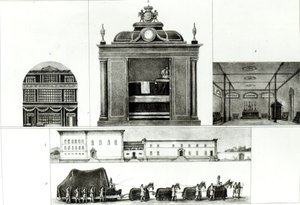 Begräbnisprozession und Denkmal von Kaiser Leopold, aus 