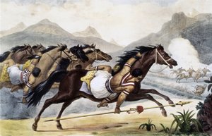 Guaycuru-Indianer zu Pferd, aus Malerische und Historische Reise nach Brasilien, Brasilien