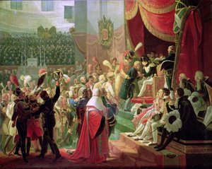 Die erste Verteilung der Ehrenlegionkreuze in der Kirche der Invaliden, 14. Juli 1804, 1812 von Jean Baptiste Debret