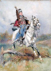 Ein französischer Kavallerist zu Pferd, 1900 von Jean Baptiste Edouard Detaille