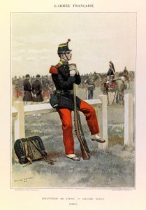 Typen und Uniformen der französischen Armee von Hauptmann Jules Richard, illustriert von Edouard Detaille: Infanterie in großer Uniform 1885