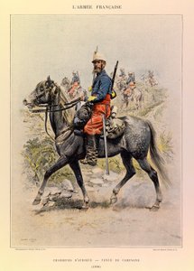 Typen und Uniformen der französischen Armee von Hauptmann Jules Richard, illustriert von Edouard Detaille: Afrikanische Jäger in Landestracht, 1886 von Jean Baptiste Edouard Detaille