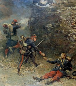 Krieg von 1870: „Der Boden der Giberne“ (Detail) von Jean Baptiste Edouard Detaille