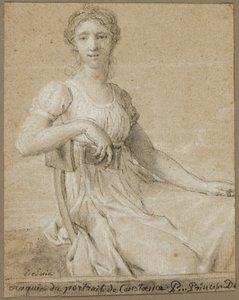 Skizze des Porträts von Constance Pipelet (recto); Kopf einer Frau (verso) von Jean Baptiste Francois Desoria