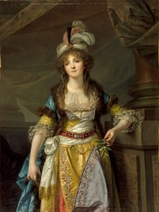 Porträt einer Dame in türkischer Fantasiekleidung, um 1790