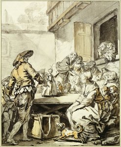 Savoyarde mit einer tanzenden Puppe