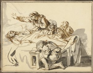 Frauen und Kinder trauern um einen toten Mann