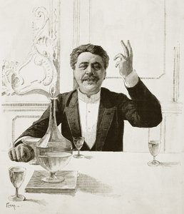 Porträt von Henry Becque (1837-1899), französischer Dramatiker - Grab von Florian nach Jean-Baptiste Guth (1883-1921) - Veröffentlicht in Revue illustree, ca. 1890 von Jean Baptiste Guth