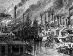 Eine Kupferfabrik in Cornwall, 19. Jahrhundert von Jean Baptiste Henri Durand Brager