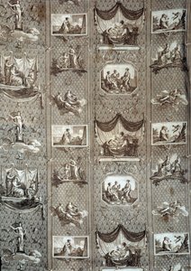 Wandteppich, der Psyche und Amor darstellt von Jean Baptiste Huet