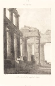 Seitengalerie eines Tempels von Pestum von Jean Baptiste Isabey