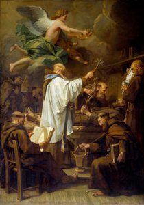 Der Tod des heiligen Franz von Assisi (1181-1226). Gemälde von Jean Jouvenet (1644-1717) 18. Jahrhundert von Jean Baptiste Jouvenet