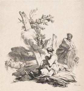 Ruhe auf der Flucht nach Ägypten von Jean Baptiste Marie Pierre