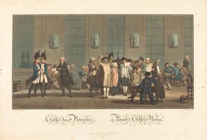 Café des Patriotes - Ein Patrioten-Café von Jean Baptiste Morret after Jacques François Joseph Swebach Desfontaines