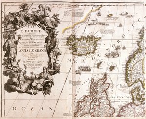 Karte von Island und den nördlichen britischen Inseln in der Nordsee von Jean Baptiste Nolin